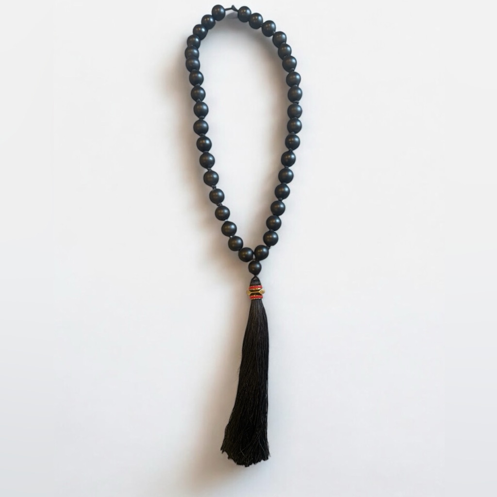 India Hicks Elegant Black Beaded Necklace With Tassel 90$